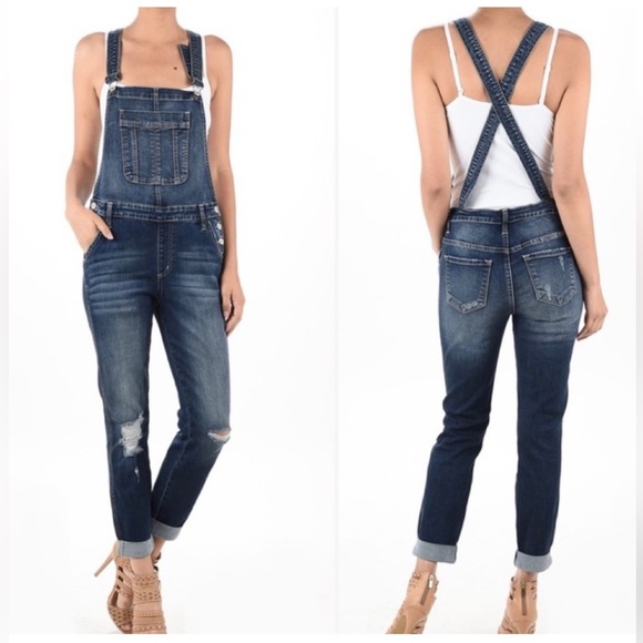 KanCan Pants - Kancan Denim Overalls Ankle Skinny